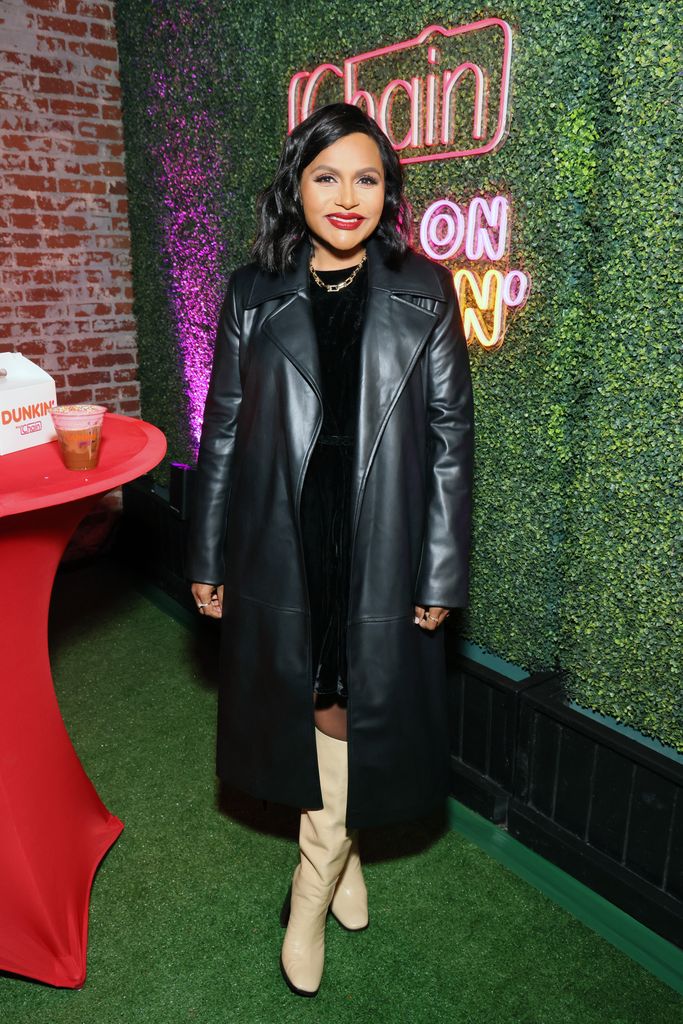 Mindy Kaling in head-to-toe leather
