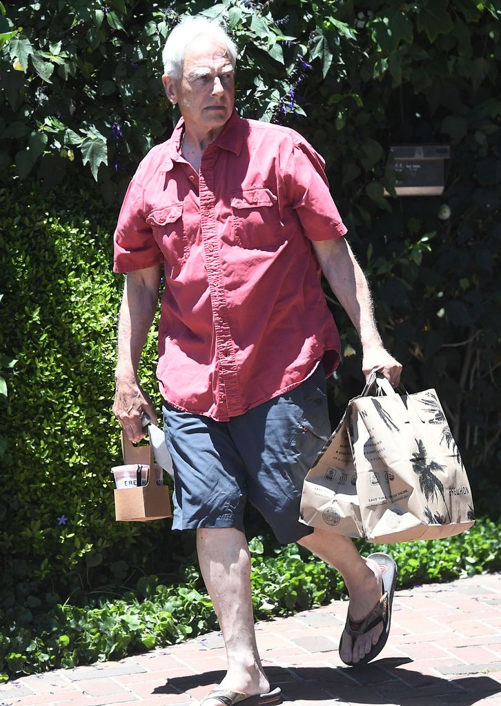 Mark Harmon in flip flops and shorts while stepping out in the brutal L.A. heat wave grabbing food and groceries from Erewhon Market on Saturday. Mark stepped out solo to grab groceries and to get the mail. 22 Jun 2024