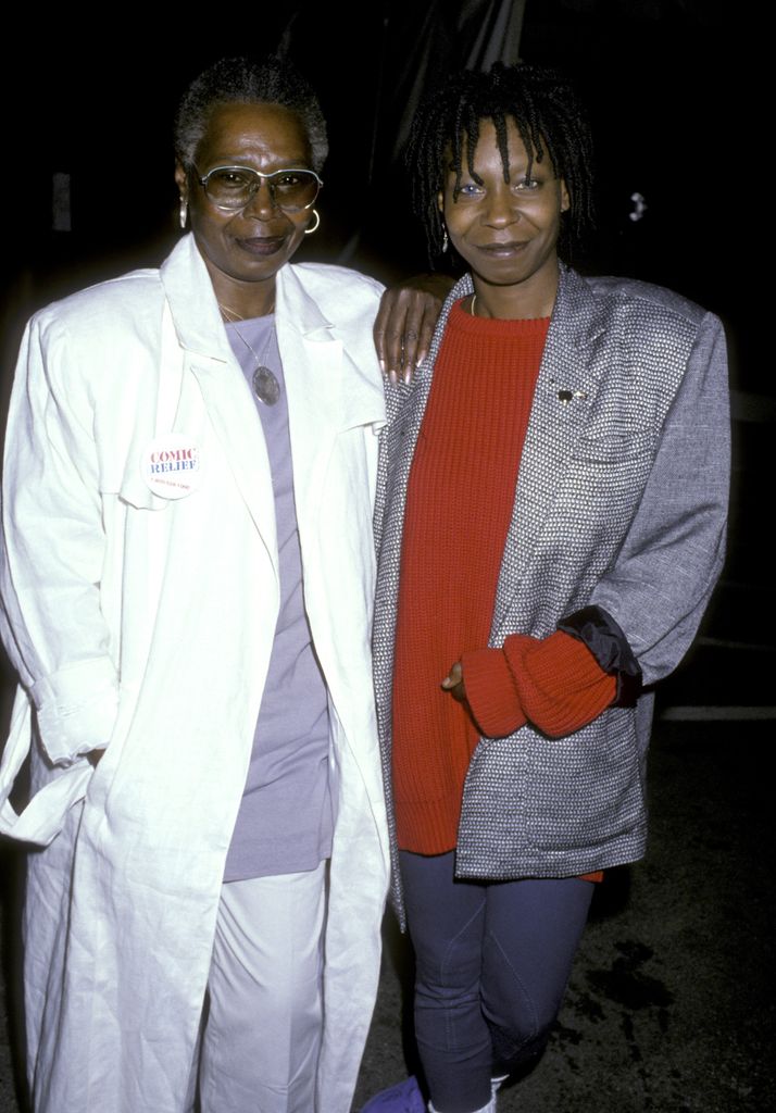 Whoopi Goldberg and mother Emma Johnson on March 29, 1986