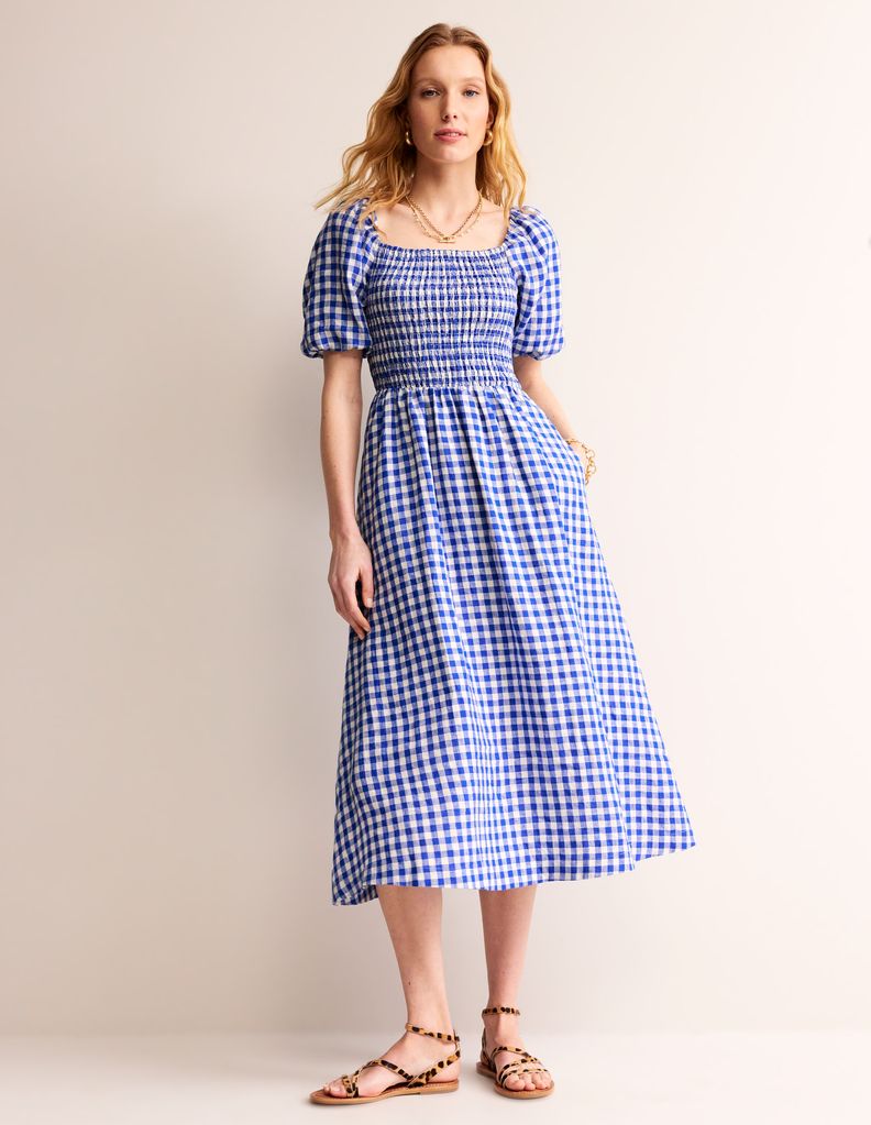 boden blue gingham dress 