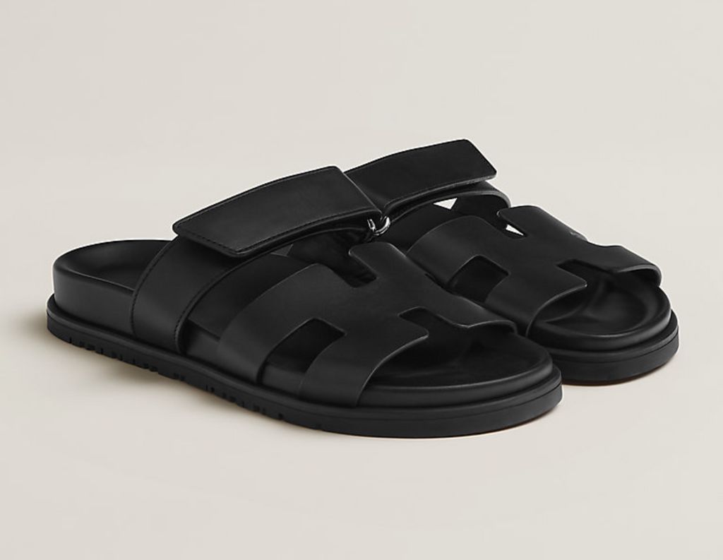Black hermes chypre sandals