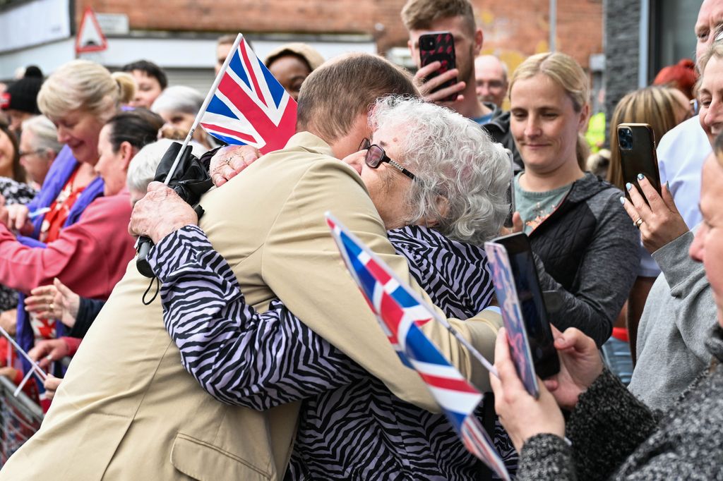 William hugged a member of the public during an impromptu walkabout, Belfast