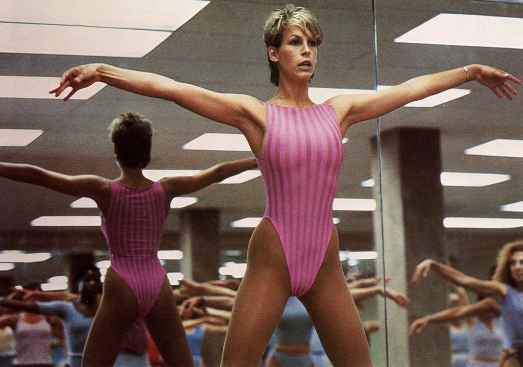 jamie lee curtis wearing leotard in movie perfect