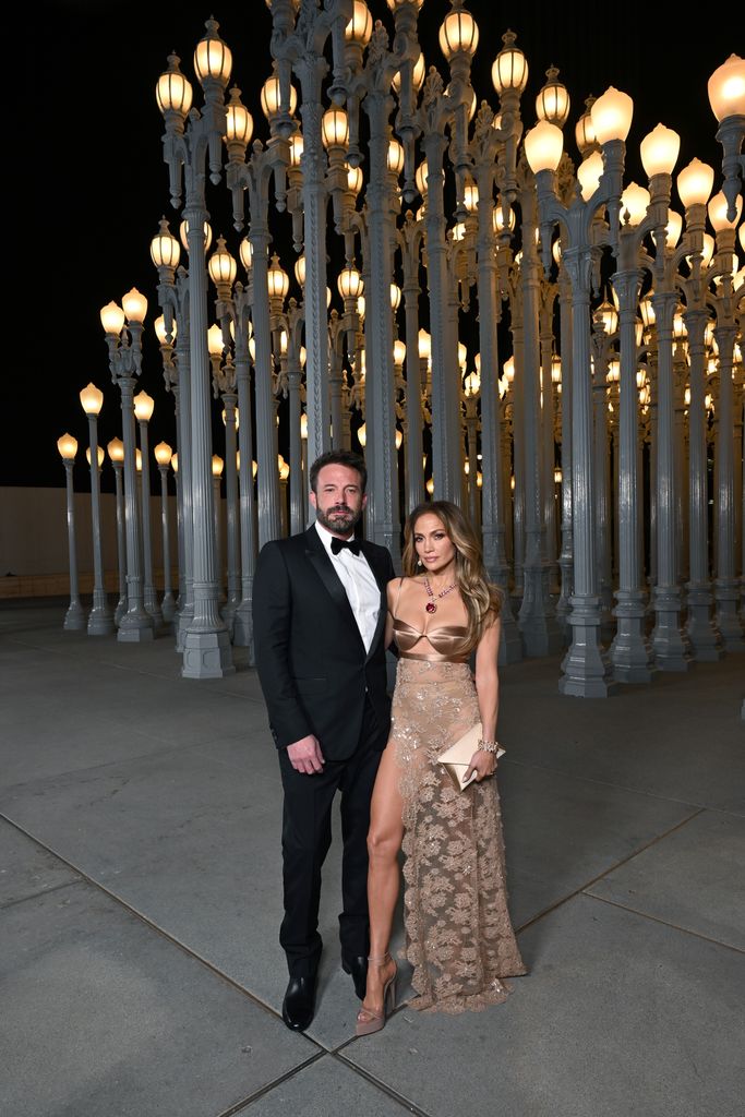 Ben Affleck, wearing Gucci, and Jennifer Lopez, wearing Gucci, attend the 2023 LACMA Art+Film Gala, Presented By Gucci at Los Angeles County Museum of Art on November 04, 2023 in Los Angeles, California.