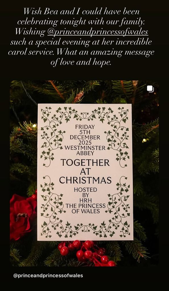 A message from Princess Eugenie about missing Kate's carol concert