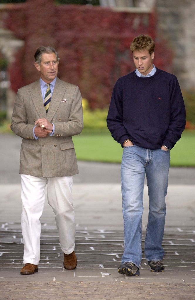 King Charles and Prince William walking in St Andrews
