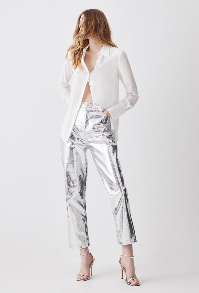 Karen Millen silver trousers