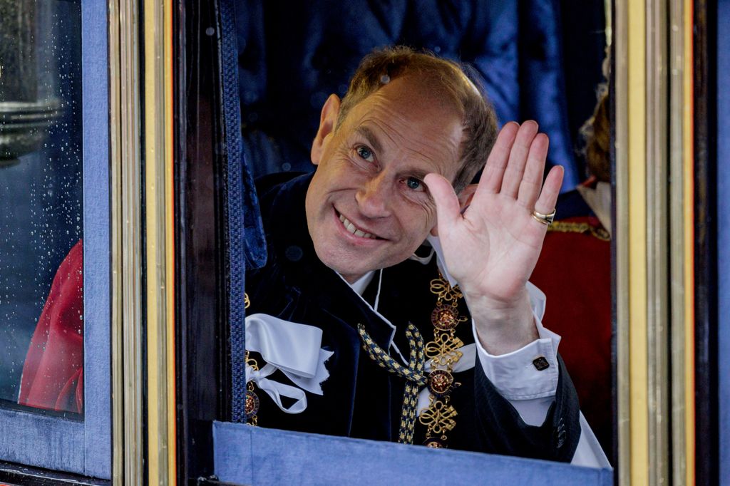 Prince Edward waving in carriage 