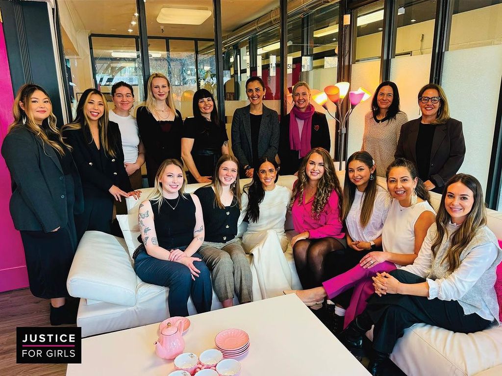 Meghan with Justice For Girls charity members