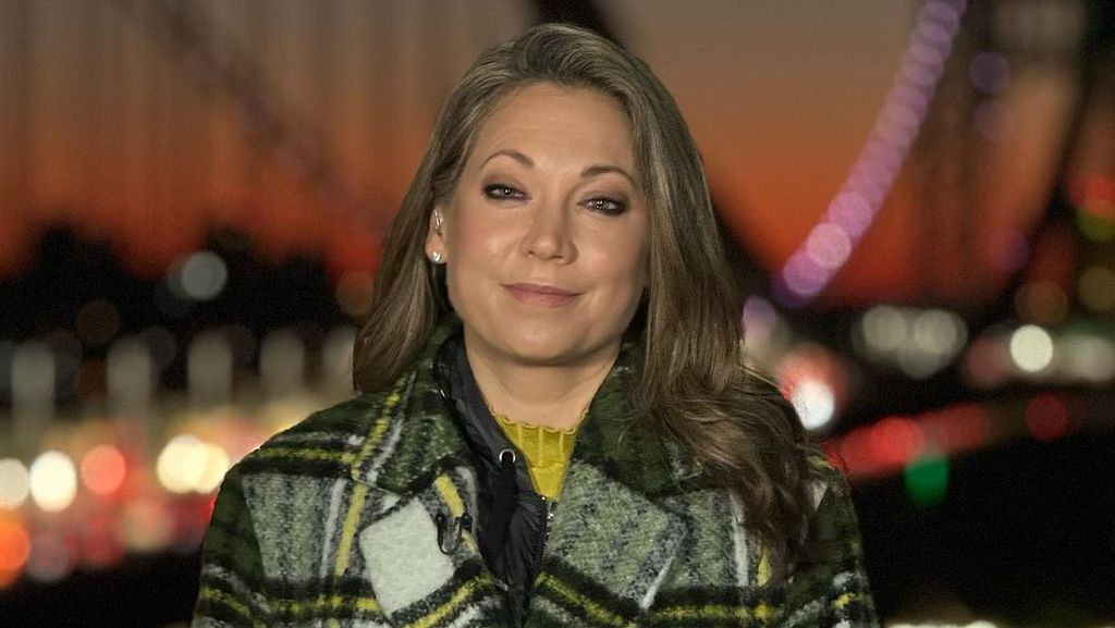 Ginger Zee captured in the middle of her reporting in a photograph shared on Instagram