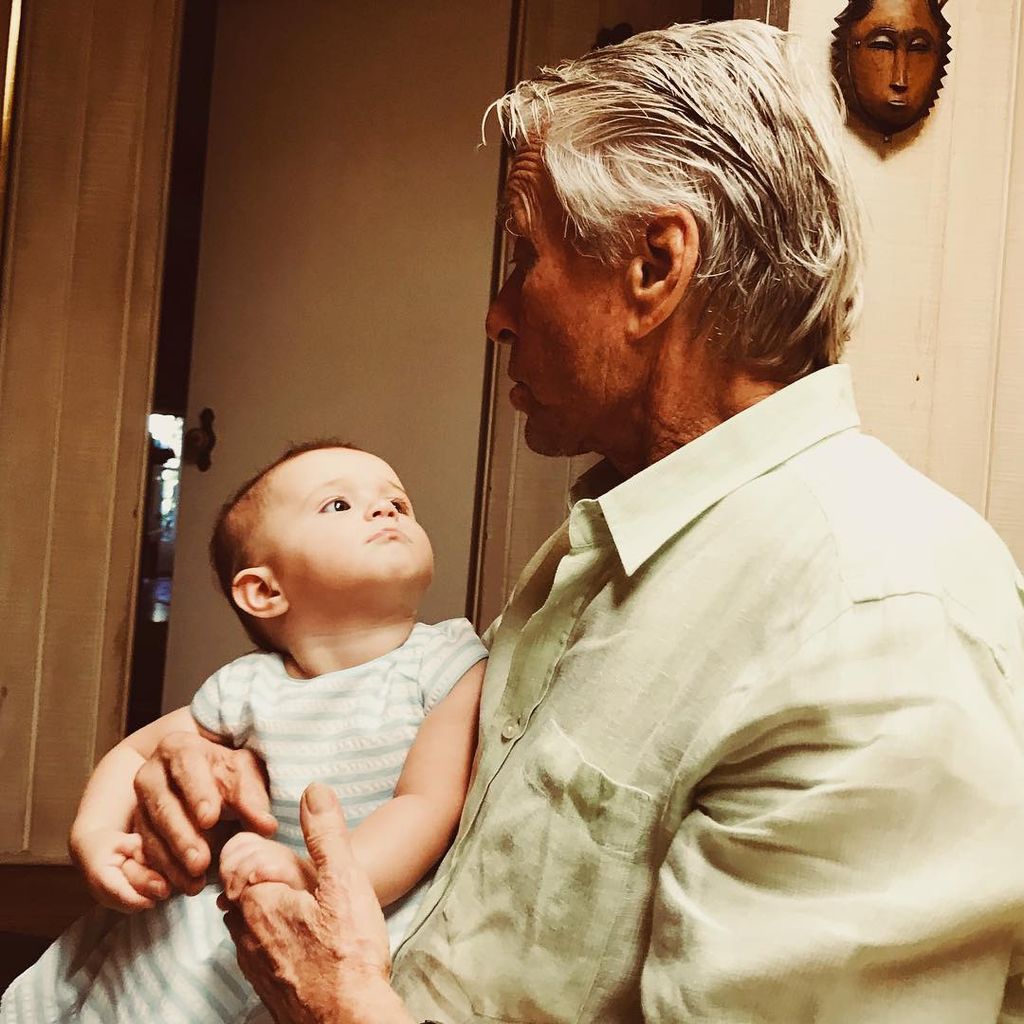 Michael douglas with granddaughter Lua
