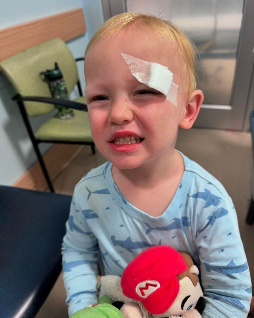 Dylan Dreyer's son Rusty with stitches sitting in ER 