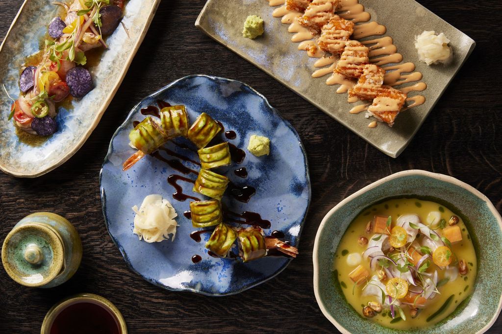 Selection of Japanese Peruvian fusion dishes