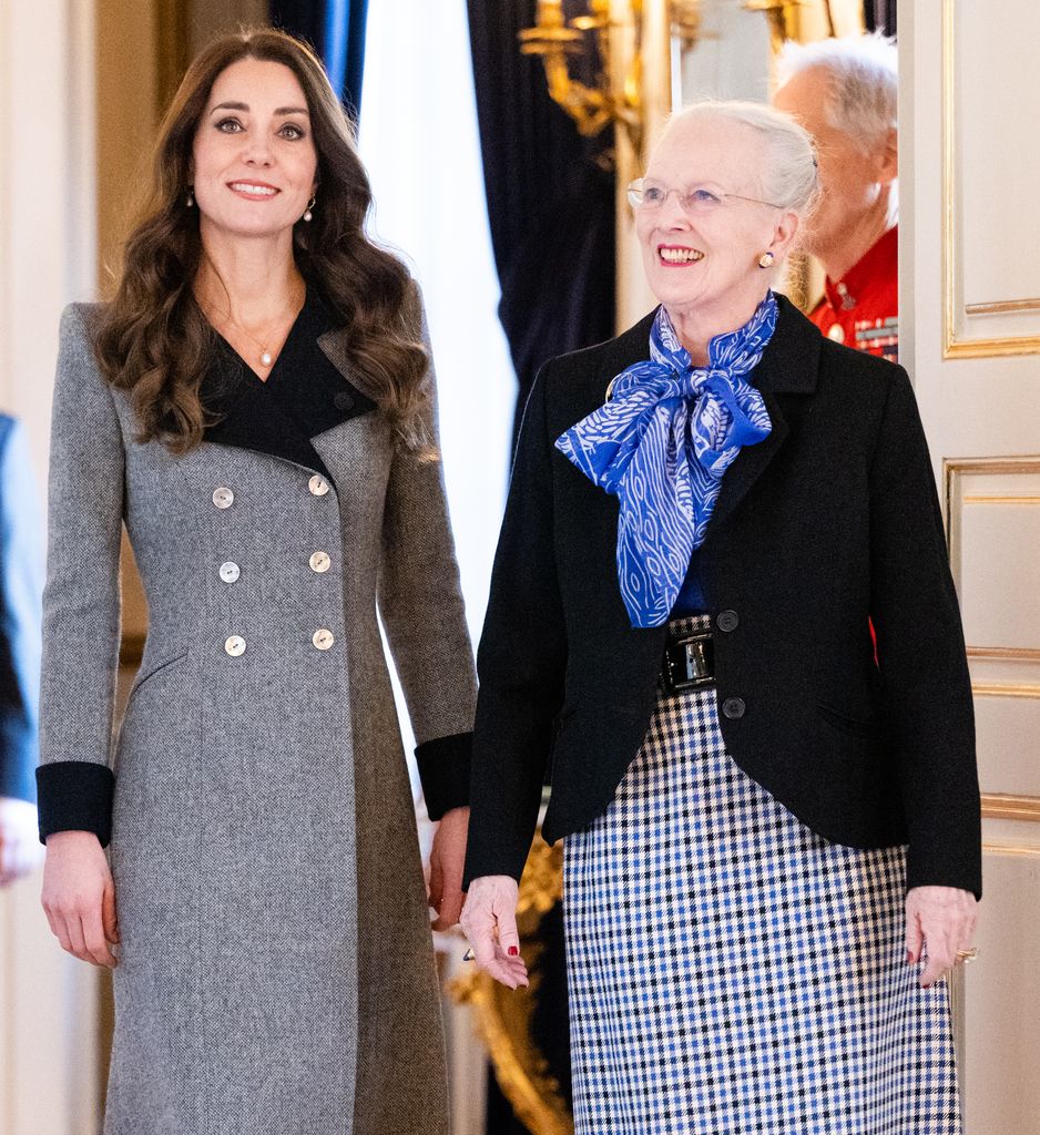 atherine, Duchess of Cambridge and Queen Margrethe of Denmark visit Christian IX's Palace