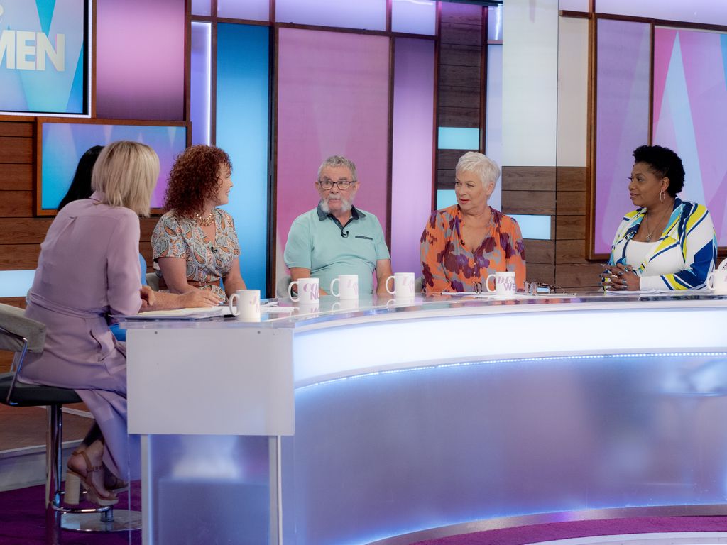 Denise Welch at the Loose Women table with Brenda Edwards, Jane Moore and Coleen Nolan