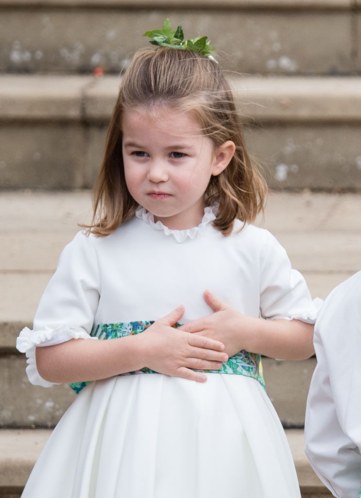 Princess Charlotte wore an adorable half-up style at Princess Eugenie's royal wedding