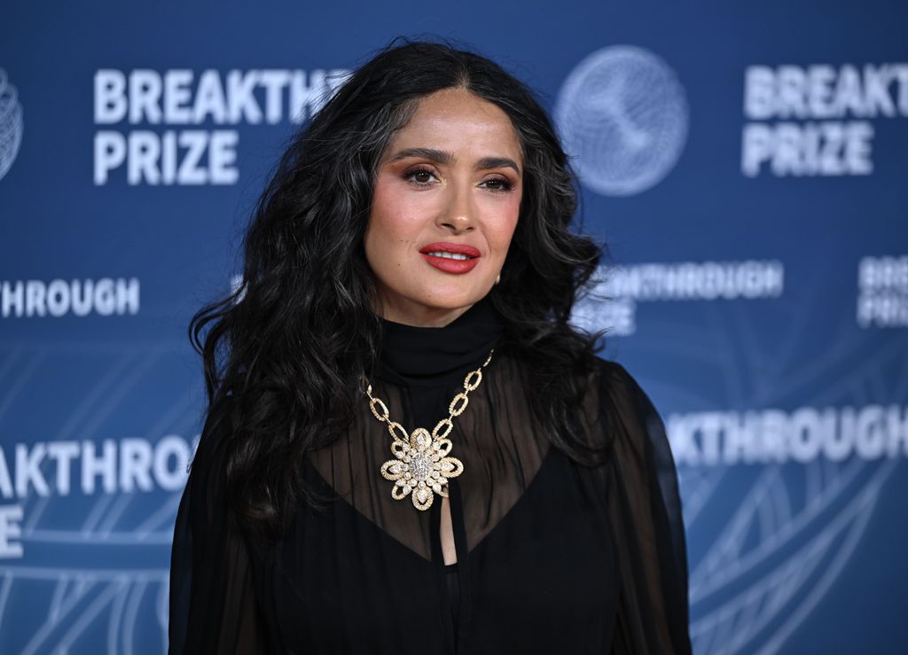 Salma Hayek attends the 11th Annual Breakthrough Prize Awards and Ceremony at the Barker Hangar