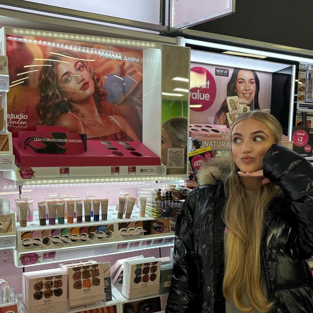 Princess Andre pictured with her campaign in Superdrug
