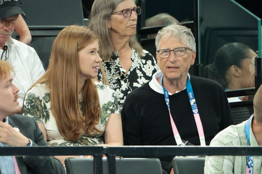 Bill Gates and his daughter Jennifer Gates attend the Artistic Gymnastics Women's All-Around Final on day six of the Olympic Games Paris 2024 at Bercy Arena on August 1, 2024 in Paris, France.