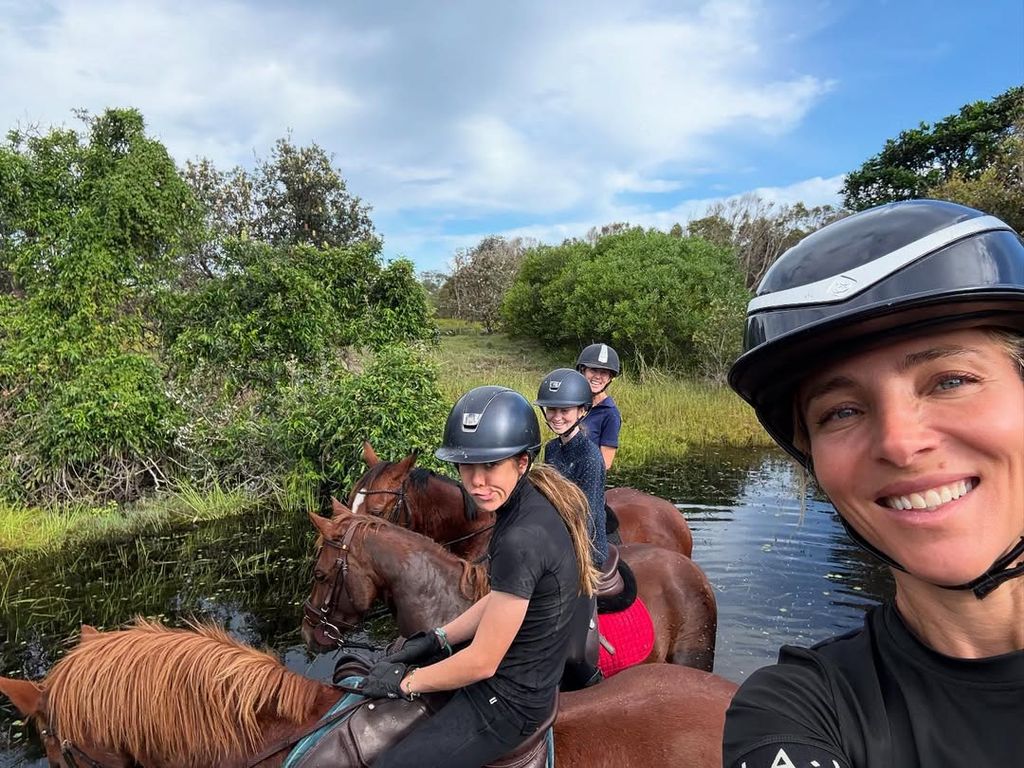 Elsa Pataky with her daughter India on horseback