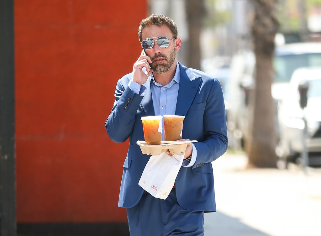 Ben Affleck seen carrying Dunkin' in Los Angeles, California.