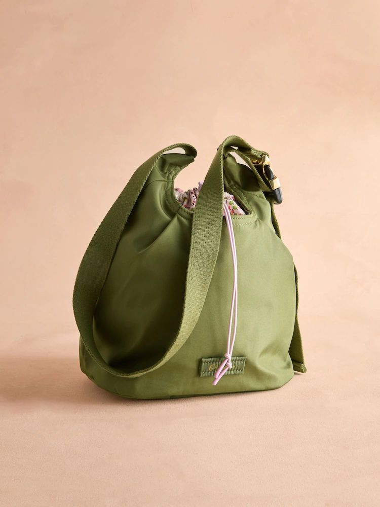 Khaki Green Medium Sling Cross-Body Bag