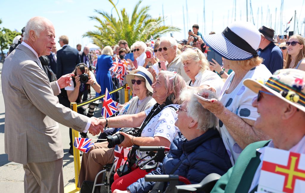 King Charles greets crowds in Guernsey