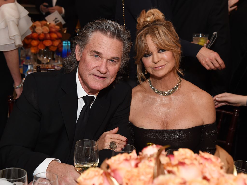 Actors Kurt Russell (L) and Goldie Hawn attend the 74th Annual Golden Globe Awards at The Beverly Hilton Hotel on January 8, 2017 in Beverly Hills, California.
