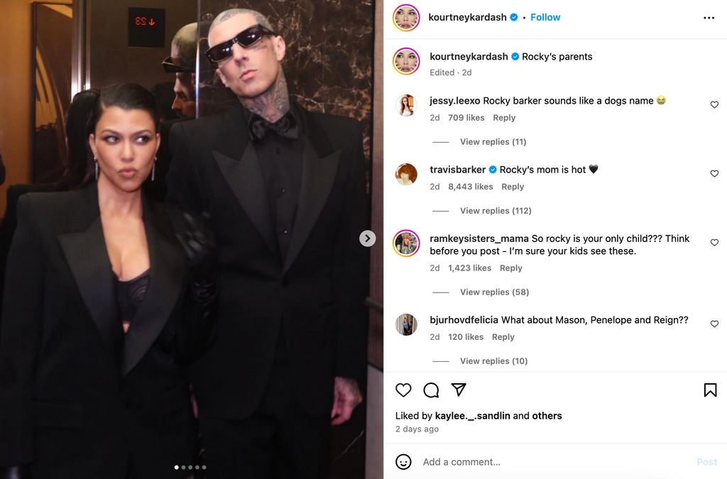 Kourtney Kardashian paid tribute to baby son Rocky in her latest Instagram post 