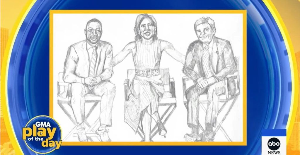 hand drawn picture of gma hosts 