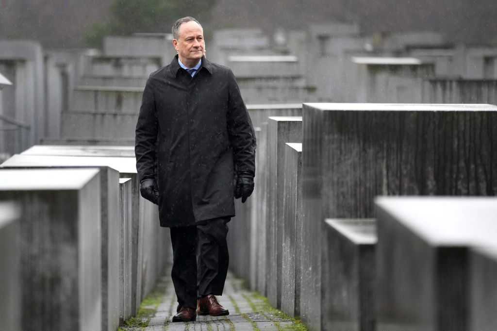 The Second Gentleman of the United States, Doug Emhoff, during his visit at the 'Memorial to the Murdered Jews of Europe' in Berlin, Germany, on January 31, 2023