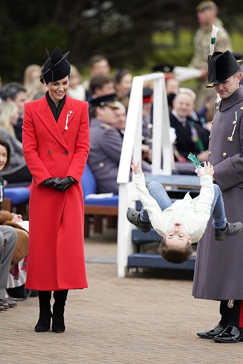 Princess of Wales watches boy backflip during parade