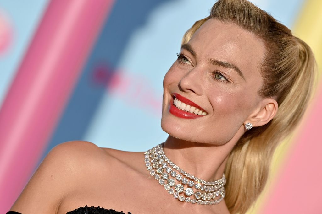 Margot Robbie's makeup at the World Premiere of Barbie in Los Angeles