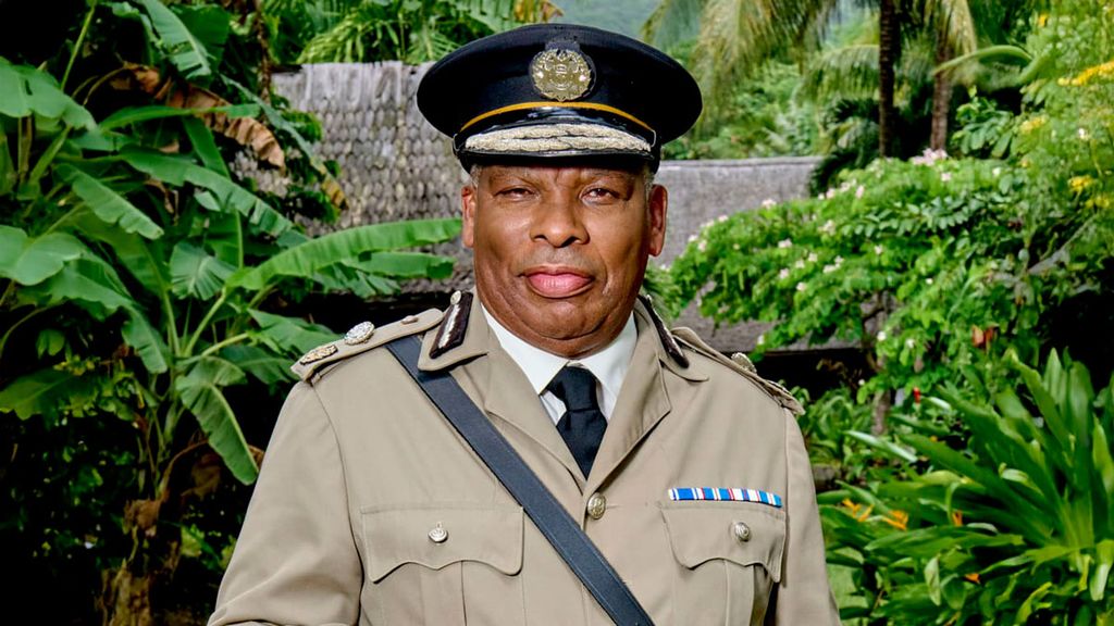 Commissioner Selwyn Patterson faces an uncertain future in Death in Paradise