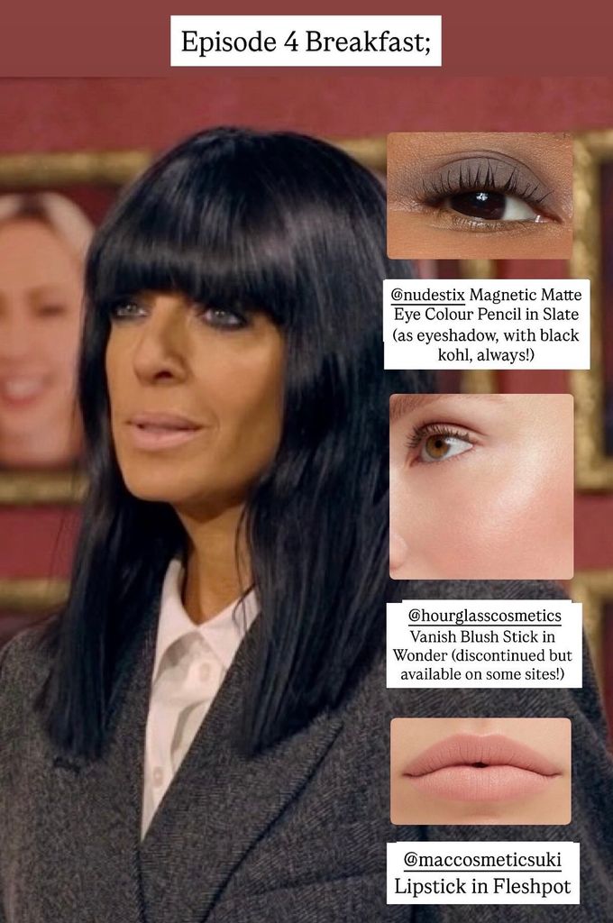 Claudia Winkleman wearing slate eye colour on the traitors