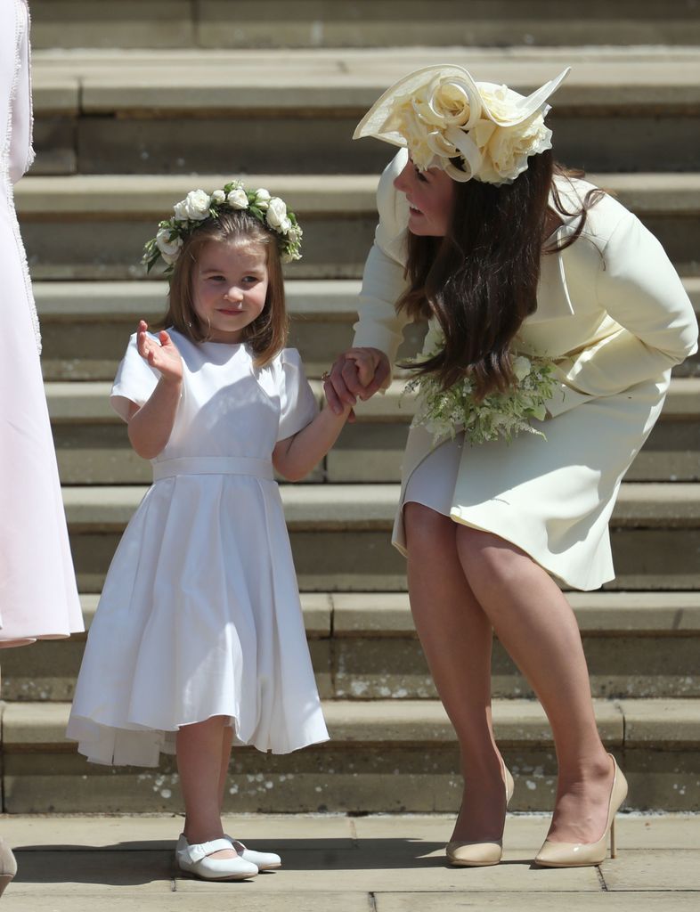 Princess Charlotte and kate on chapel steps