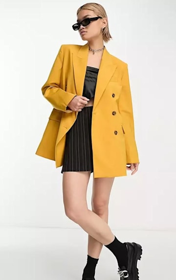 mustard yellow blazer asos