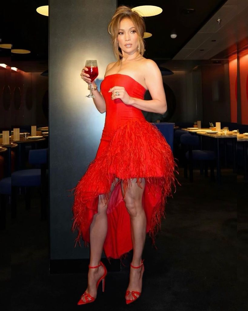 J-Lo looks sensational in red gown