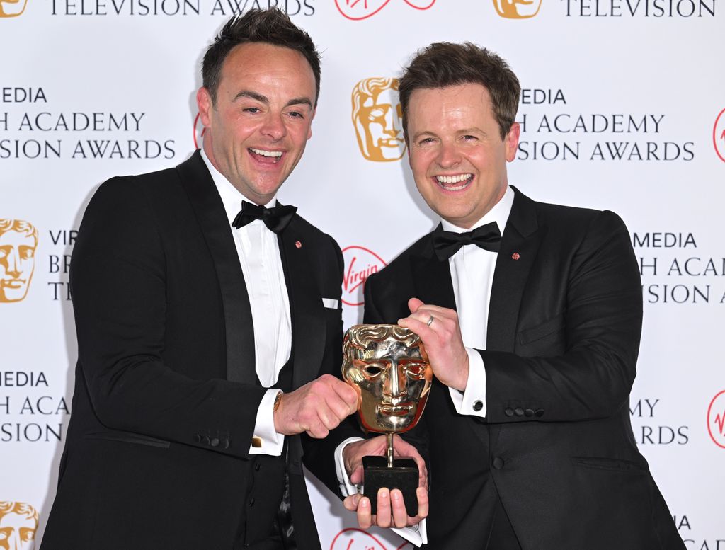 Ant and Dec hold up award at TV BAFTAs 2022