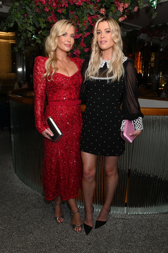 Lady Amelia Spencer and Lady Eliza Spencer attend a cocktail party hosted by Nicky Hilton and Rebecca Vallance to celebrate the launch of their Holiday Collection at The Bar at Gaia on October 22, 2024 in London, England.