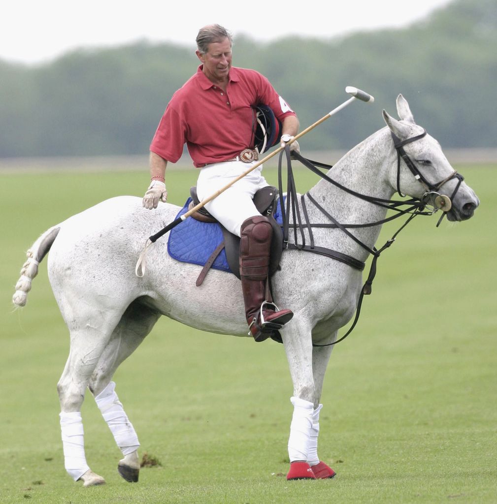 King Charles playing polo in 2003