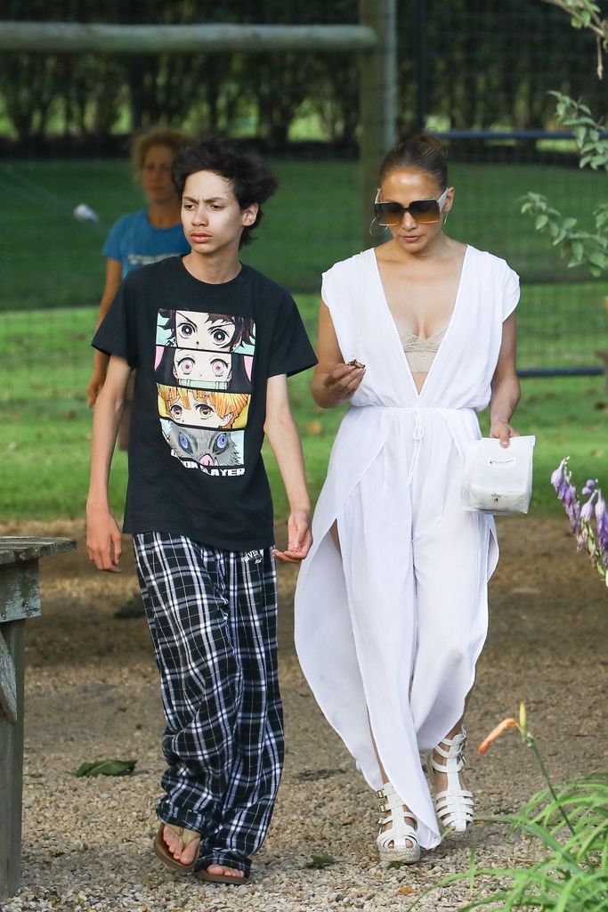 Jennifer Lopez was joined by her son Max in the Hamptons