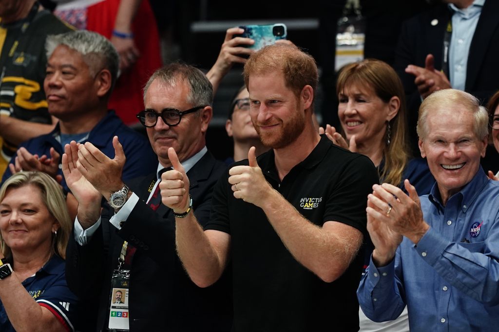 Prince Harry giving the thumbs up 