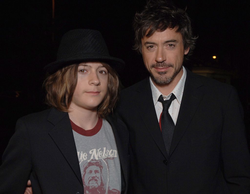 Robert Downey Jr. and son Indio at Zodiac premiere in 2007