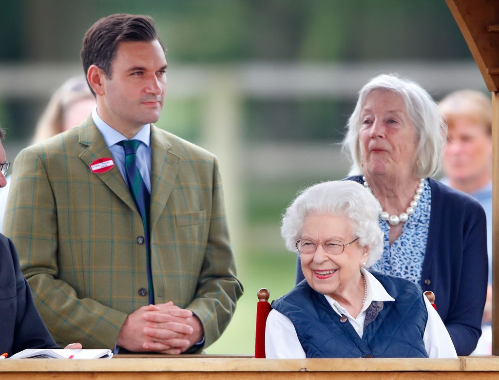 late queen sat on seat next to equerry 