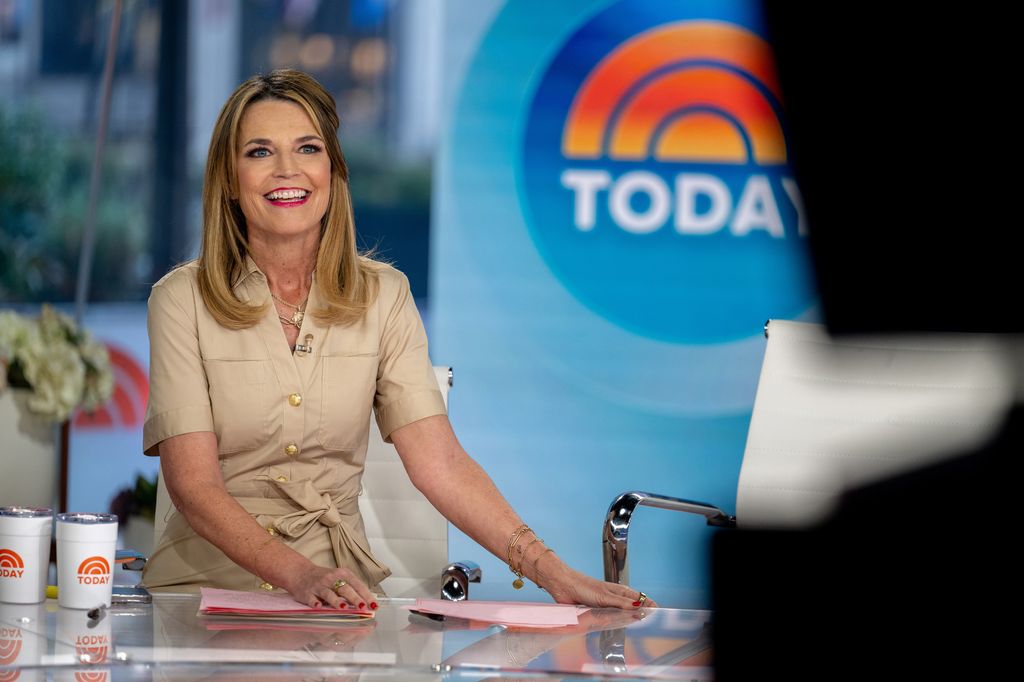 Savannah Guthrie in nude shirt
