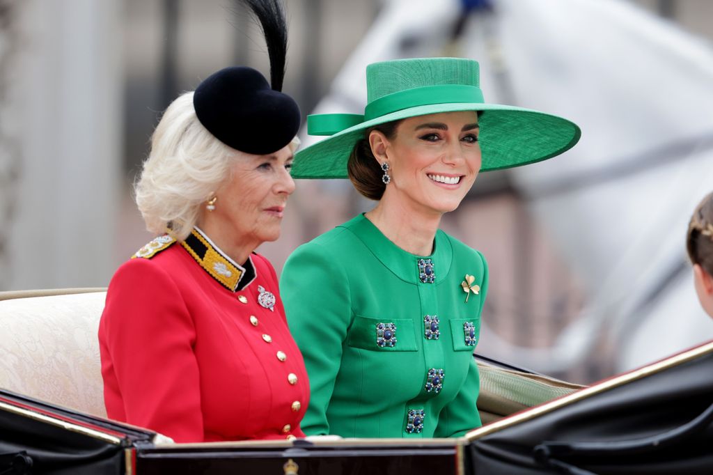 Queen Camilla's silk coat dress at Trooping the Colour has a very