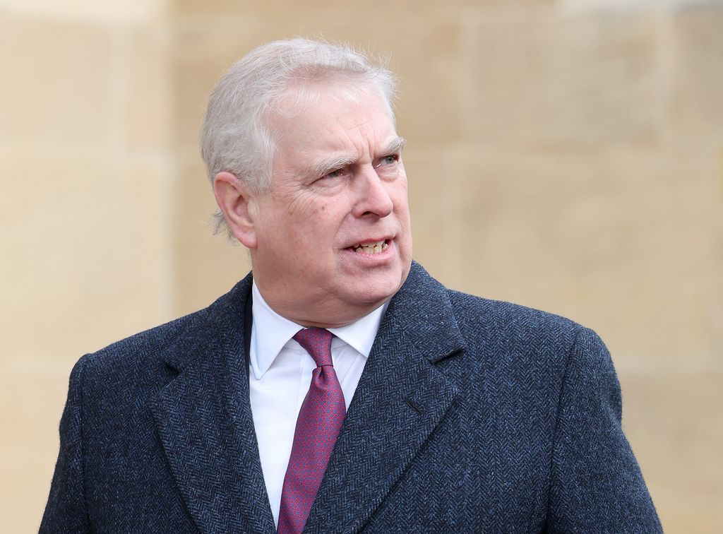 Prince Andrew, Duke of York attends the Thanksgiving Service for King Constantine of the Hellenes at St George's Chapel 