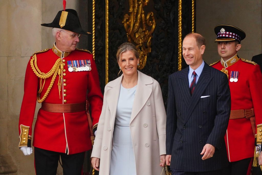 The Duke and Duchess of Edinburgh, on behalf of King Charles III, arrive for the Changing of the Guard at Buckingham Palace, London, with France's Gendarmerie's Garde Republicaine taking part to commemorate the 120th anniversary of the Entente Cordiale