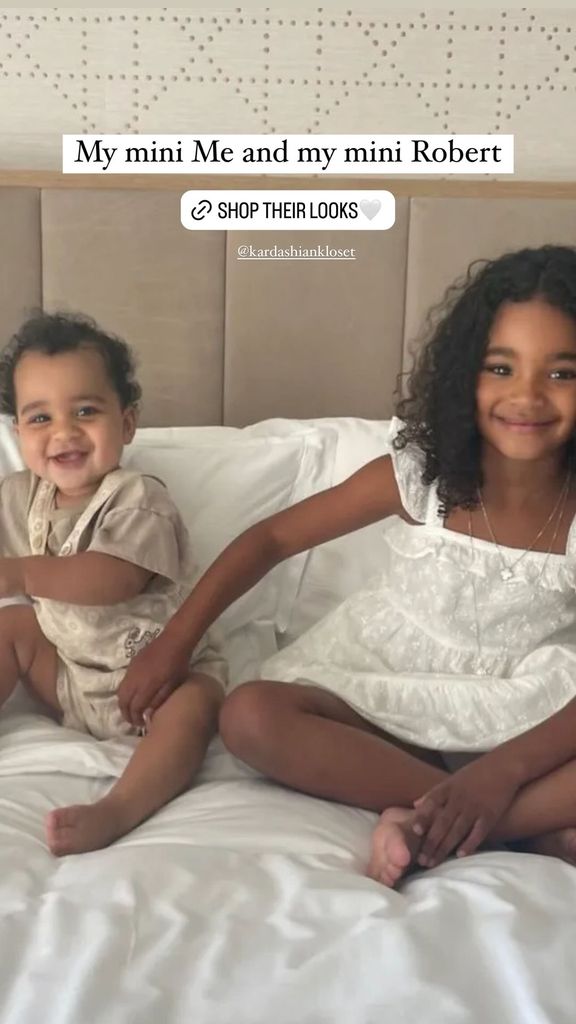 Khloé Kardashian shares a photo of her daughter True and son Tatum, plus their outfits